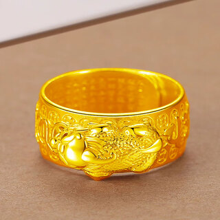 Chuxiao men's pixiu gold ring, high-end and domineering gold-plated silver ring, the ring has a live mouth and can be adjusted to give gifts to the elders. pixiu gold-plated silver ring is about 10 grams. gold is about 1 gram.