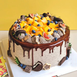 Freedo chocolate fruit birthday cake delivered in the same city to children, boyfriend and girlfriend 2 pounds