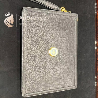 Stefano ricci stephen's new men's bag gold eagle head black leather clutch bag black