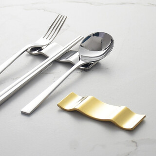 Oding nordic ins mirror gold chopstick holder creative light luxury three-purpose chopstick holder spoon holder 304 stainless steel chopstick pillow silver
