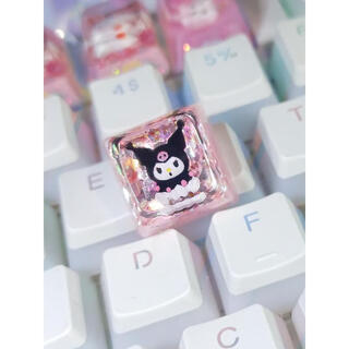 拓普卡库洛米个性键帽滴胶树脂diy定制键帽单个紫色透光手作礼物机械键 库洛米-粉色 | 升级涂装