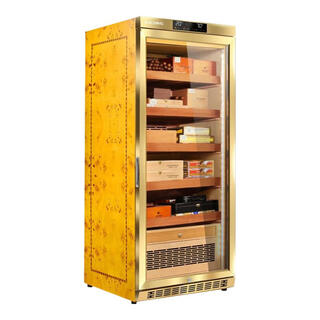 Meijing raching cigar cabinet cedar wood shelf smart horizontal line constant temperature and humidity humidor horizon mon2800a golden canadian 330l