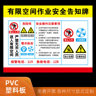 Zimeng limited space warning sign limited space safety notice limited space warning sign sign risk 01-style 01 (pvc plastic plate) 40x50cm