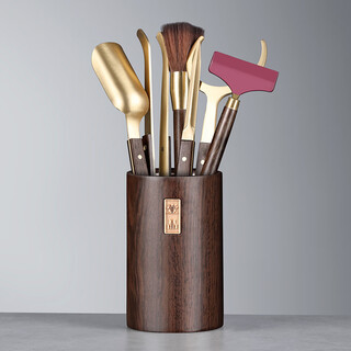 Fanzuo liujunzi tea set, tea ceremony accessories, tea table, tea making tools set, tea knife, tea clip, brush, tea table ornaments 11 copper, hoze yipin tea ceremony + tea scraper