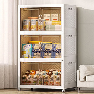 Youjia liangpin installation-free storage cabinet foldable children's wardrobe snack storage cabinet kitchen living room storage cabinet miscellaneous storage box