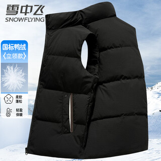 Flying in the snow men's down jacket duck down stand collar vest autumn and winter warmth and cold protection fashionable loose down vest 185