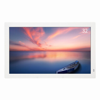 乐士利雅32英寸IPS1920*1080高清电子数码相框相册 壁挂显示屏 照片播放器 产品宣传展示 白色标配送32G U盘