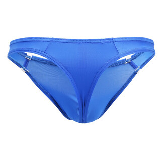Moweike men's underwear ice silk thong underwear ultra-thin breathable sexy u protruding underwear men's thong underwear blue 1 pair m