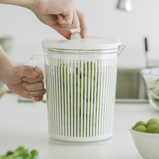 Arasigawa japan imported shanyan industrial vegetable dehydrator hand-crank dryer kitchen fruit and vegetable dehydrator machine vegetable washing and draining basket long small size 2.5l