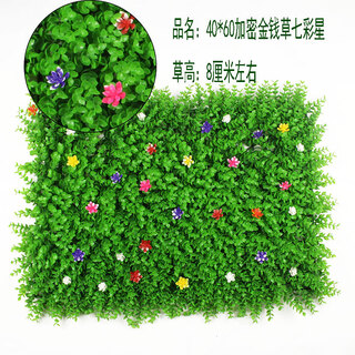 Qiyihang simulated lawn balcony outdoor wall decoration grass wall artificial green plastic fake lawn 40*60 money grass with colorful stars