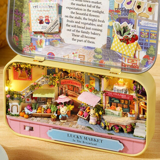 My house diy handmade cabin box theater lucky market ornaments toys new year's day gift girlfriend's birthday