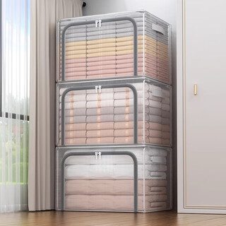 Clothes storage box transparent visible home wardrobe organizer clothing quilt moisture-proof dormitory storage basket artifact the following are two packages specifications 24l long 40 wide 30 high 20 large capacity no difference