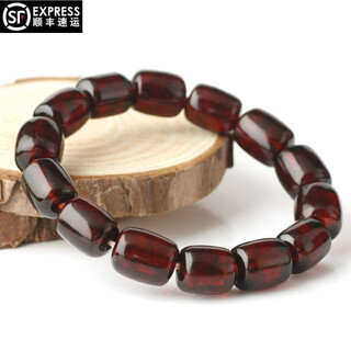 Qinrui natural raw mineral baltic amber, old and new beeswax, blood amber bucket bead bracelet