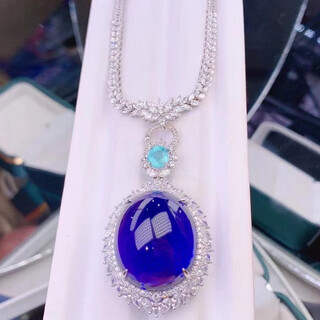 Junxin jewelry natural 18k luxury inlaid tanzanite pendant women's necklace pendant with south african diamonds gift