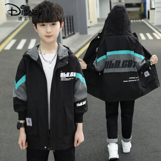 Disney boys jacket spring 2025 new medium and large children spring and autumn children's jacket boys thin style windbreaker korean style trendy green no velvet 160cm