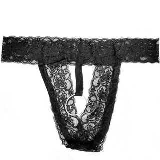 Men's sexy underwear large size sexy see-through lace hollow thong youth sexy underwear without revealing butt hair l