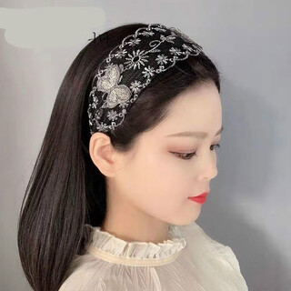 Twilight middle-aged and elderly women's wide-brimmed headband to cover white hair hairpins for women's face wash and hair accessories, korean version with toothed anti-slip headhole cover for broken hair, golden f68