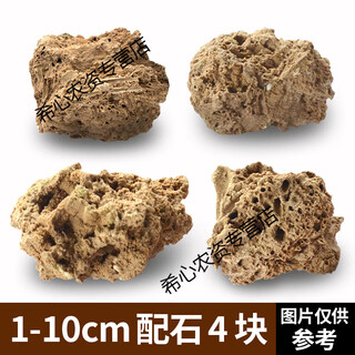 Hot selling water-absorbing stone rockery bonsai original stone water-absorbing stone micro-landscape landscaping strange stone ornamental stone dark gray (1-10cm with stones 4 pieces)