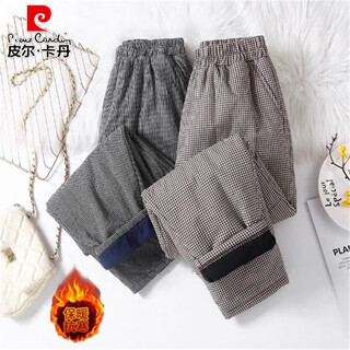 Pierre cardin outer wear down cotton pants women's winter plus velvet thickening 2025 new northeast minus 40 winter warm pants black this year's popular pants/small people m 90-115jin jin equals 0.5 kg