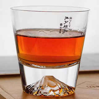 Mokushin japan imported tajima glass fuji mountain cup edo glass kiriko handmade glass water glass whiskey glass ordinary wide 300ml