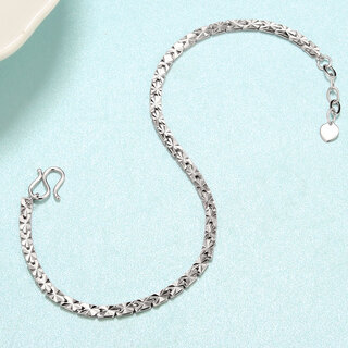 Platinum bracelet for women pt950 platinum bracelet fashion super shiny simple couple platinum pt950 platinum bracelet about 5.4 grams 16+2cm