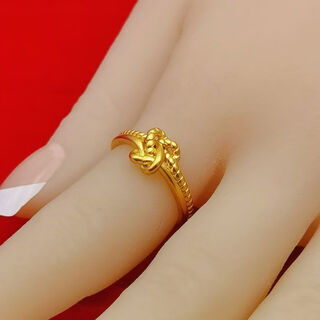 New vietnamese sand gold transfer lucky girl ring ring with love wheat ears simple ring opening can be adjusted and will not fade for a long time