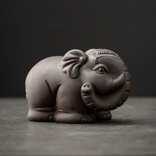 Yuxuan purple sand tea pet auspicious ruyi ornaments tea play elephant handmade can raise wealth and good fortune elephant tea tray tea worm