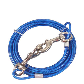 Duoqu dog tying wire rope dog leash pet leash dog rope anti-biting thickened reinforced dog chain blue diameter 5mm * length 3m