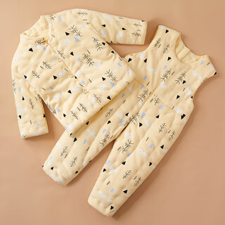Mianguduo pure cotton handmade cotton jacket overalls suit autumn and winter thickened and warm men's and women's baby children's home cotton clothes yellow small tree 100cm