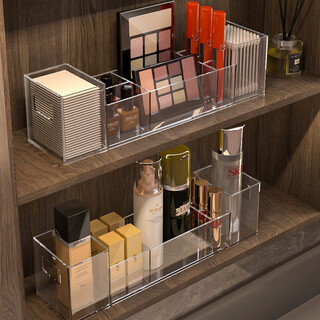 Kaman mirror cabinet storage box bathroom transparent acrylic cosmetics storage organizing box washstand bathroom storage rack classification storage box long five-gate 1