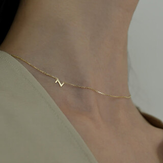 L.bardeen 18k gold letter necklace color gold light luxury niche necklace clavicle chain for girlfriend 520 holiday valentine's day gift 18k z letter