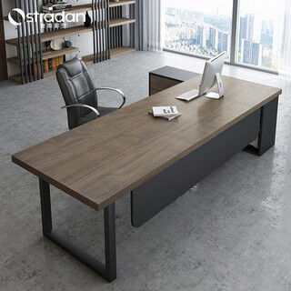 Osladen boss desk executive desk chairman leader ceo furniture general manager solid wood computer desk with side cabinet log 180*80*75*4.5 cabinet 150*35*61cm