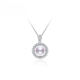 Changcai yuanqing 925 silver freshwater pearl pendant 10-11mm steamed bun-shaped versatile pendant birthday gift for elders10