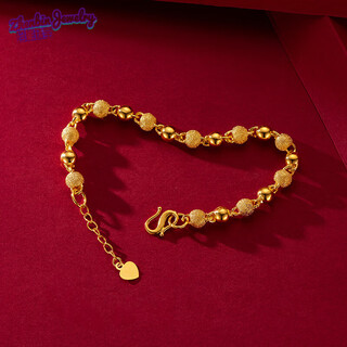 Dl 199818k gold transfer bead bracelet new women's model 999 gold solid light sand gold 3 solid light sand gold bead bracelet 6mm thick