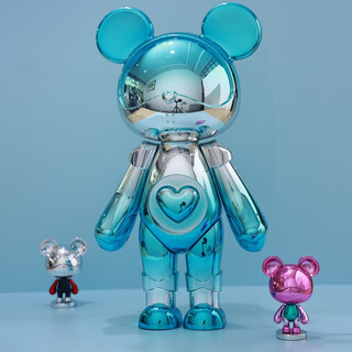 Supreme swan sf express interstellar bear violent bear living room office desktop decoration opening housewarming gift gradient blue (33.5cm) head can rotate 360