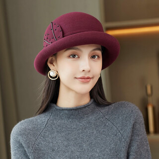 Ptah wool beret women's autumn and winter retro flower hat versatile elegant ladies warm wool wool basin hat