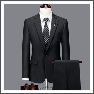 Pierre cardin no-iron anti-wrinkle suit suit for men, wedding, groom, wedding, business formal wear, high-end suit, tailored dress for gentleman, black suit + trousers l