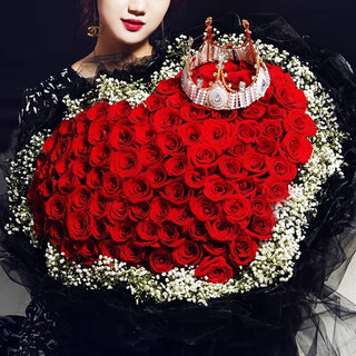 Baihuaguan flower express 99 rose bouquet real flower birthday gift for girlfriend to express love and propose marriage, same-day delivery in the same city, 99 roses | zz73