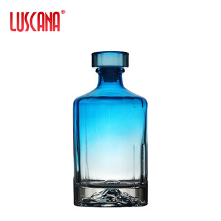 Luscana wine flask glass bottle household wine soaking wine bottle white wine bottle sealed empty wine bottle living room decoration one jin jin equals 0.5 kg wine bottle iceberg wine bottle blue short style 530ml