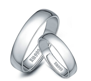 Small waist gold full platinum pt999 platinum ring, platinum aperture couple ring for men and women, simple smooth wedding ring, single ring 4.59 grams