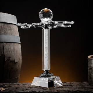 Luxury flowers crystal rotating upside down cup holder home wine cabinet ornaments red wine glass light luxury decanter set hanging goblet white diamond square bottom crystal cup holder