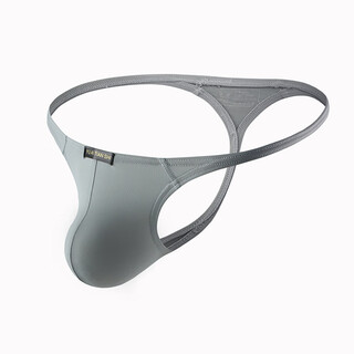 Roselex gerbes men's underwear nylon sexy low-waist single t-pants large size thong men's green s s gray