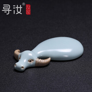 Xunru ru kiln tea pet cow ornament boutique open piece can raise creative tea table decoration tea table tea toy tea set accessories high-end small decoration ru kiln calf tea pet