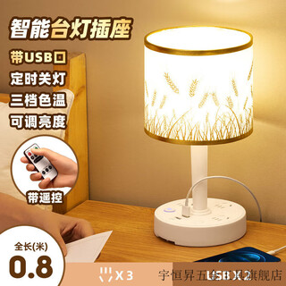 维诺亚台灯插电式智能语音灯卧室床头灯蓝牙可调节二合一声控小夜灯 688麦穗款+USB(遥控) 全长0.8米