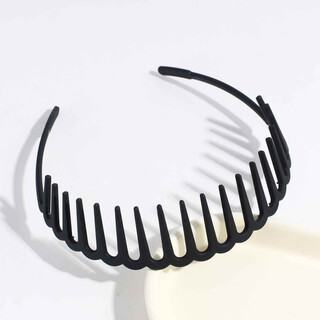 Jingtao headband men's hair bundle men's face wash special head hole large head circumference invisible hairpin black 1 piece with teeth