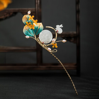 Meng junchen's intangible velvet flower hairpin horse face skirt accessories hanfu osmanthus hairpin moon national style hairpin new chinese style birthday gift rabbit velvet flower hairpin