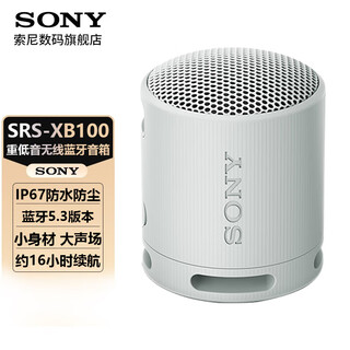 索尼（SONY）SRS-XB100无线蓝牙音箱 重低音炮 户外迷你便携式小音响 重低音16小时续航 防水防尘 送男女友礼物 SRS-XB100浅灰色