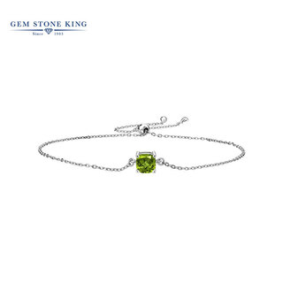 Gem stone king 85 points green peridot bracelet women's 925 silver colorful jewelry classic exquisite niche ins gift for girls birthday gift