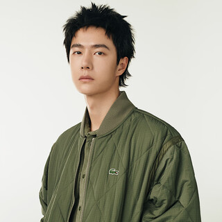 Lacoste wang yibo's same style french crocodile men's simple casual loose cotton jacket | bh7142 bmy/khaki green m 48 /170