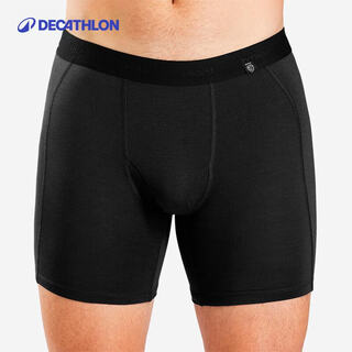 Decathlon merino wool underwear men's boxer shorts warm, breathable, deodorizing running sports underwear ods black l